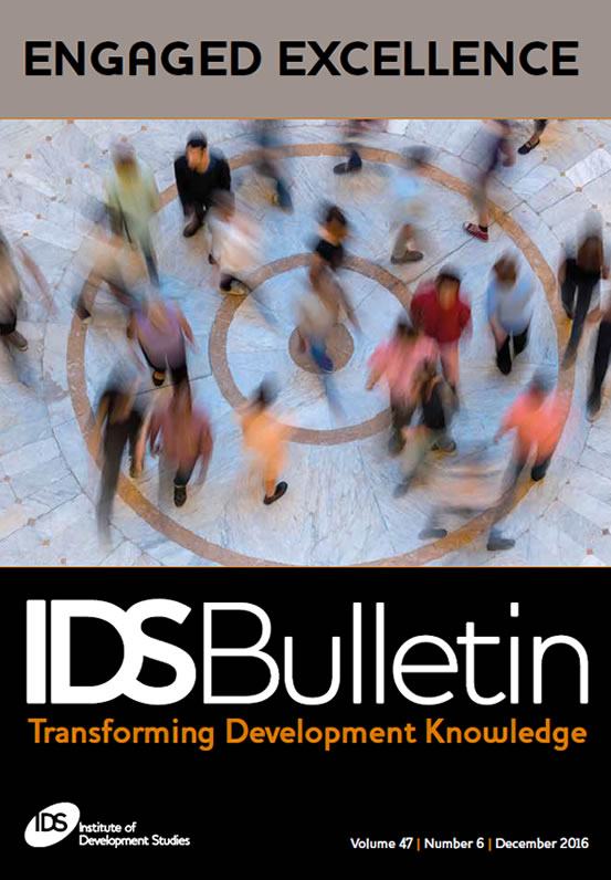 This is the cover to IDS Bulletin 47.6, 'Engaged Excellence'.